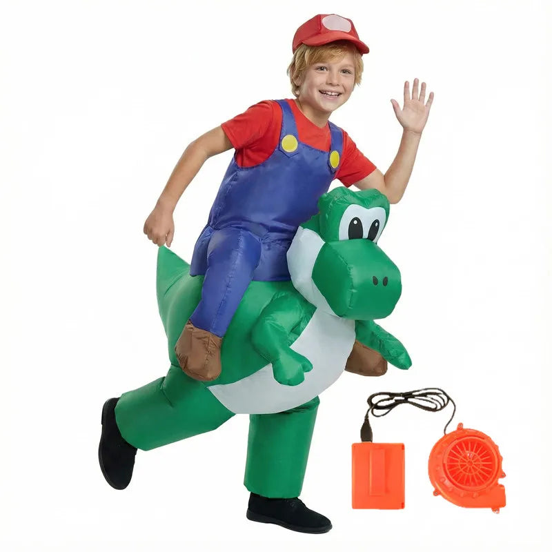Halloween Plumber Costume Dinosaur Inflatable Suit Adult Kids Party Cosplay Performance Outfit  Holiday Dance Parties & Carnival