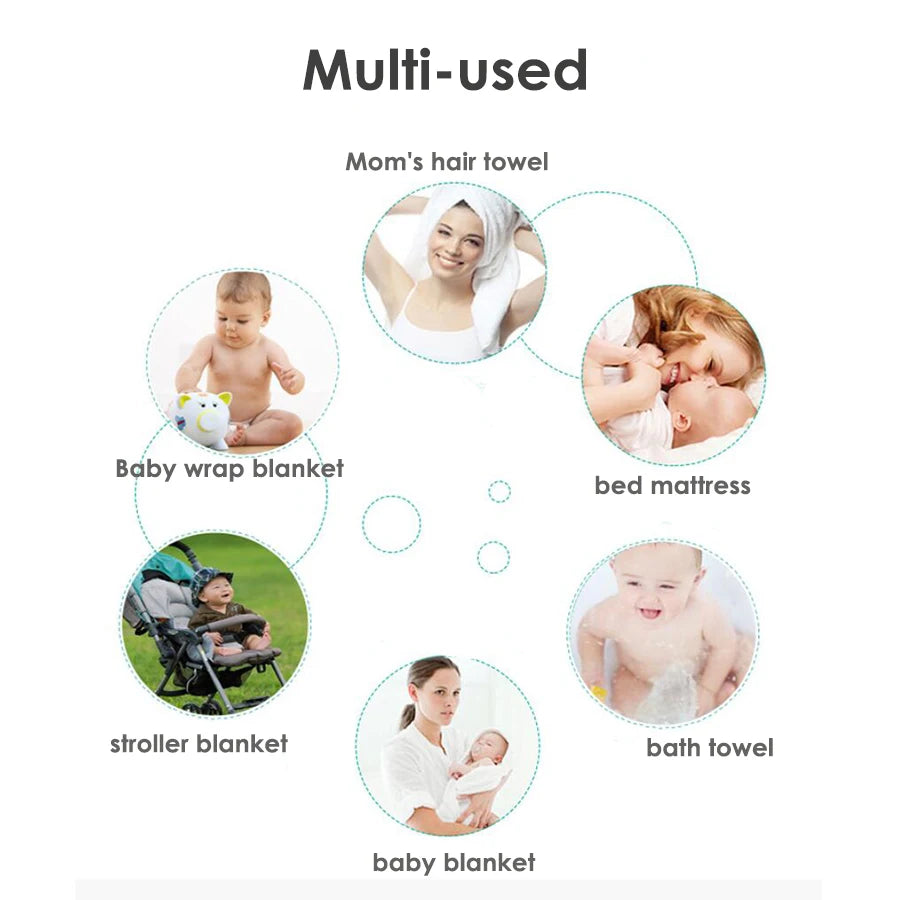Baby Washcloth 4-Layer Gauze Infant Bath Towel Newborn Bathrobe Cotton Blanket for Boy Girl Children's Blanket Swaddle Wrap
