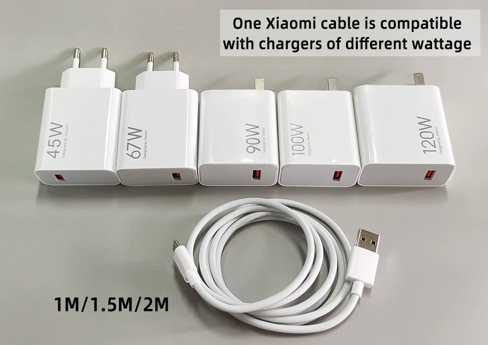 Original 120W Usb C Cable XIAOMI 100W 90W Hyper Fast Charging Cables Xiaomi 17 Pro Max 15 Ultra 14 T 13 Poco X8 F8 Redmi Turbo 5