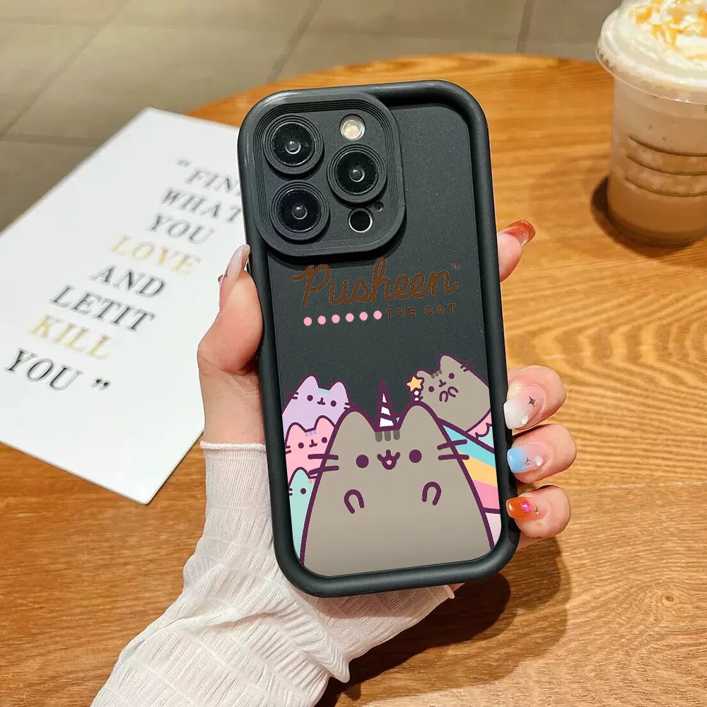 Funny Lovely Pusheen Cat Phone Case For vivo Y39 Y04 Y29 Y28 Y03 Y17s Y19s Y100 Y78 Y36 Y27 Y16 Y77 Y75 Y35 Y22s Y02 Y72 Y76 5G