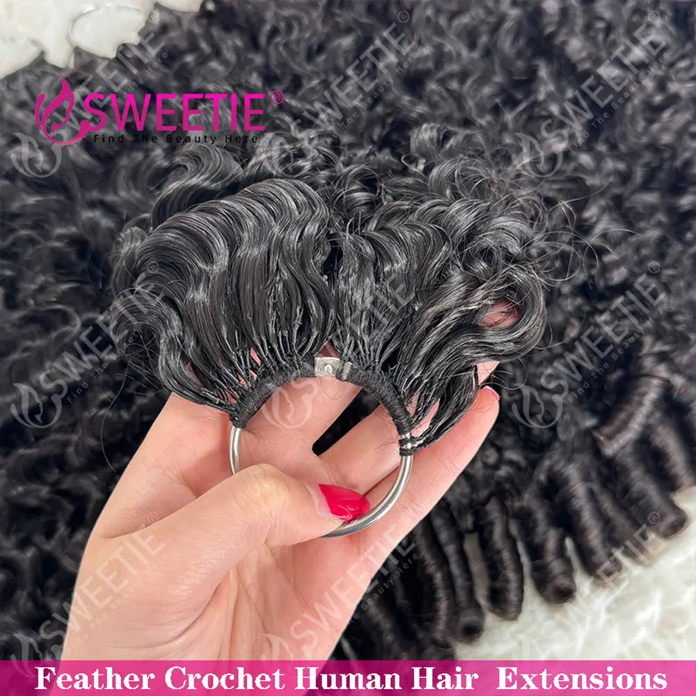 Crochet Human Hair Spanish Spiral Curly 12A Pixie Curly Virgin Human Hair Feather Crochet Hair Extensions For Braiding Invisible