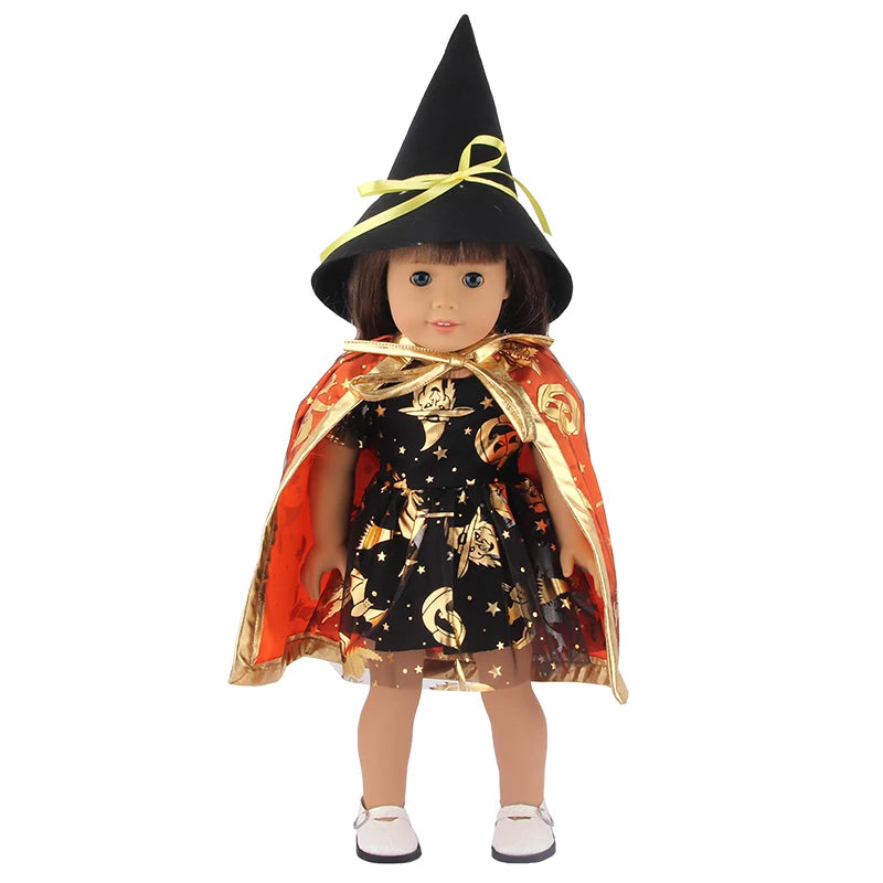 Halloween Doll Clothes Festival Pumpkin, Skeleton Costumes For 18 Inch American&43cm Baby New Born,OG,Life Girl Doll Accessories