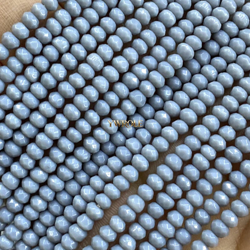 3x4mm Rondelle Faceted Natural Stone Chalcedony Tourmaline Color Loose Spacer Beads for Jewelry Making Diy Bracelet Accessories