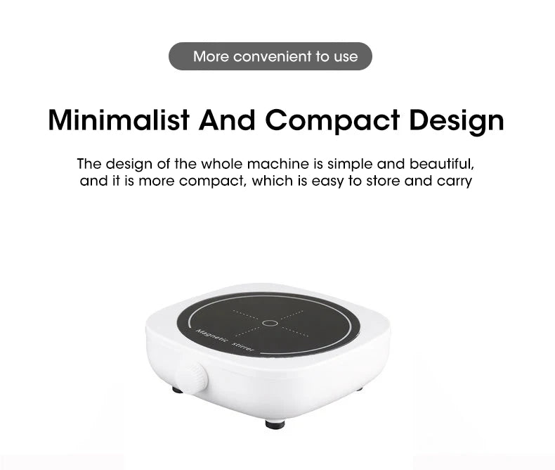 Magnetic Stirrer Kitchen Liquid Mixing Mini Lab Stir Mixer Portable Stirrer Plate with Stir Bar USB 2L 4000RPM for Laboratory