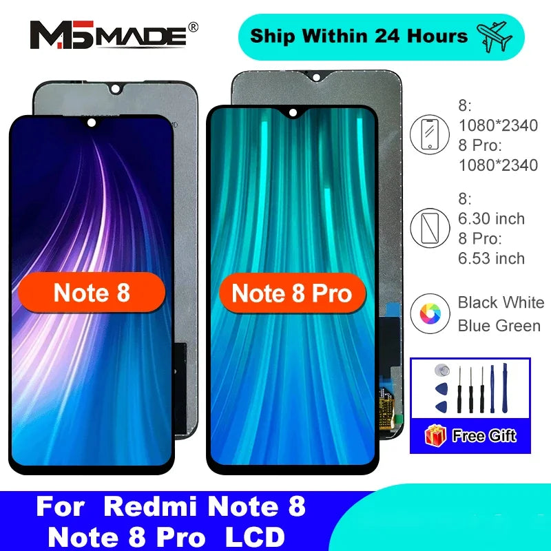 AAA Super IPS For Xiaomi Redmi Note 8 Pro M1906G7I Display With Frame Digitizer LCD Replacement Pantalla For Redmi Note 8 LCD