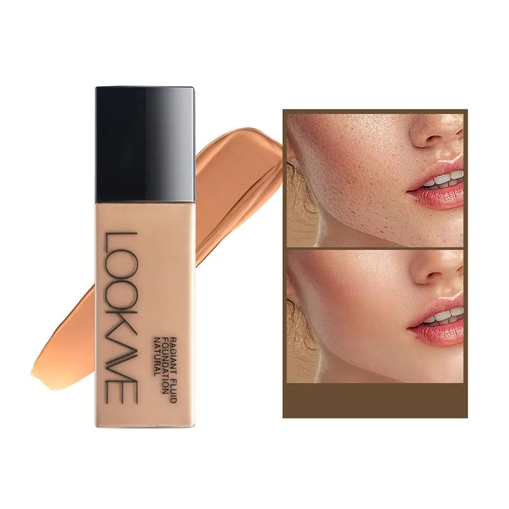LOOKAVE Liquid Foundation Long Lasting Full Coverage Matte Cream CC Foundation Makeup Concealer Natural Liquid Base Moistur U1W8