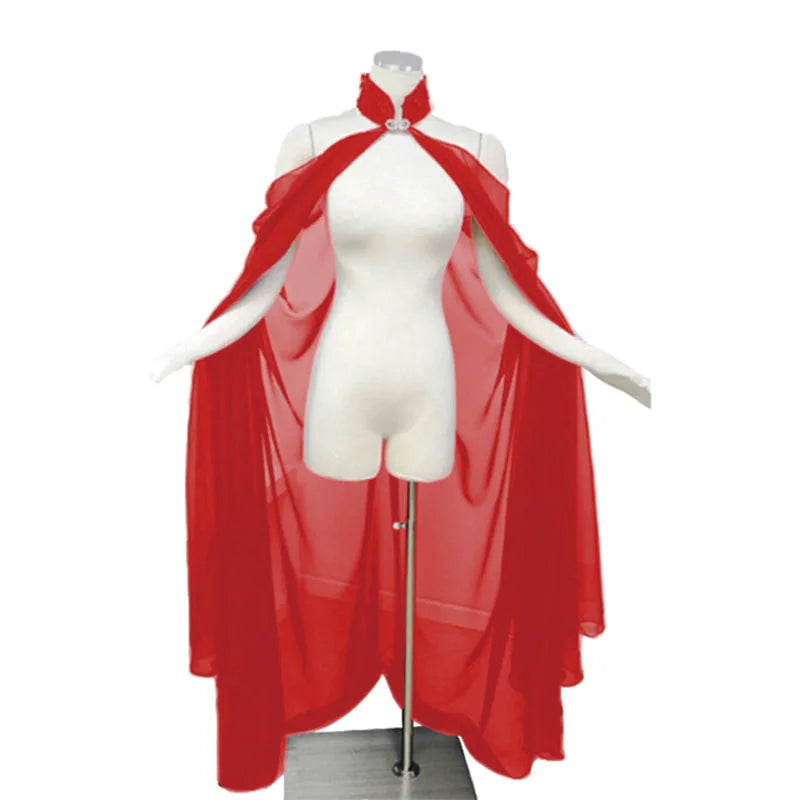 Halloween Costume Women Shawl Cape Cloak Medieval Neck Cape Shawl Cosplay Princess Witch Bride Party Chiffon Light Coat Robe