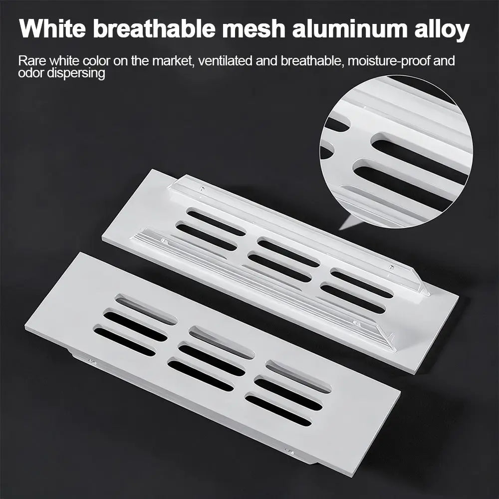 Aluminum Alloy Cabinet Breather Hole Cover Rectangle Breathable Mesh Wardrobe Air Vent Decor 30mm Wide Ventilator Grille Cover