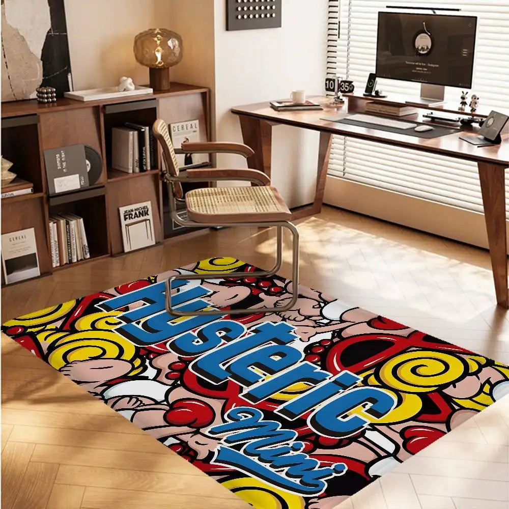 Japan Fashion H-Hysteric M-MiniS Floor Mat Non-Slip Laundry Room Mat Laundry Decor Balcony Child Living Room Bedside Mats