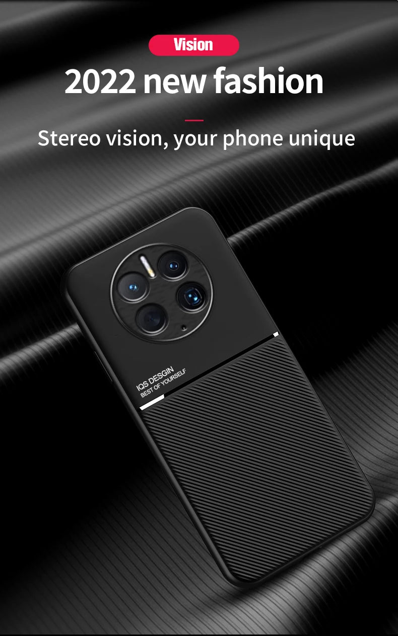 For Huawei Mate 50 Pro Case Car Magnetic Leather Cover Soft Frame Funda On For Mate 50 Pro Mate50 Pro Phone Cases Capa