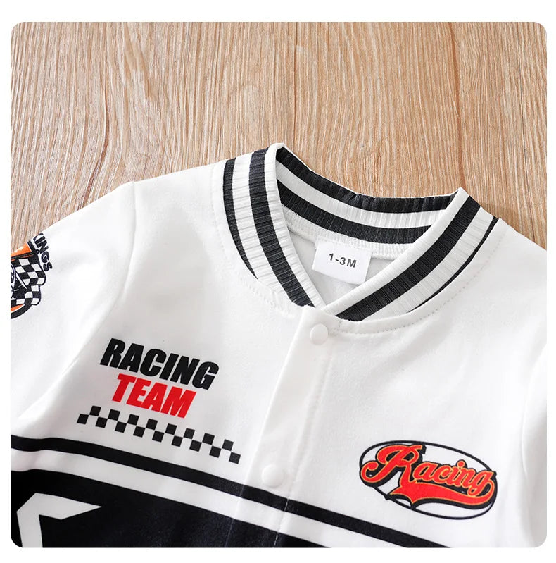 Newborn Clothes Outdoor Racing Clothes Comfortable And Soft For Boys And Girls Spring And Autumn Long Sleeved Baby Jumpsuit