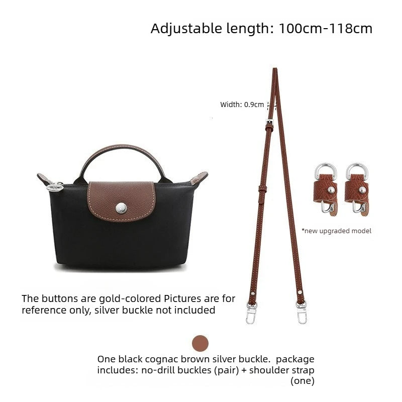 Zqish Zak Avec Principale Et Inclinée Y2K Ballon Haut Nylon Élément Sangle D'épaule Sans Perforation En Pression Style Français