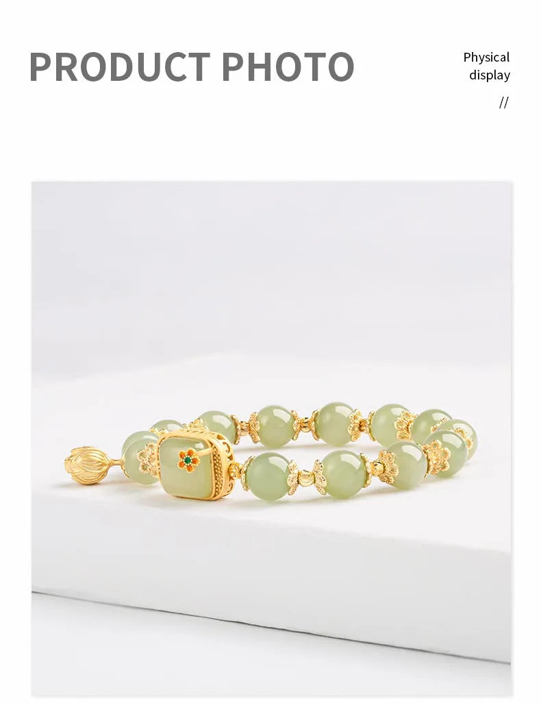 Elegant Temperament Jewelry Natural Hetian Jade Bracelet High Sense For Female Party Wedding Jewelry Gift