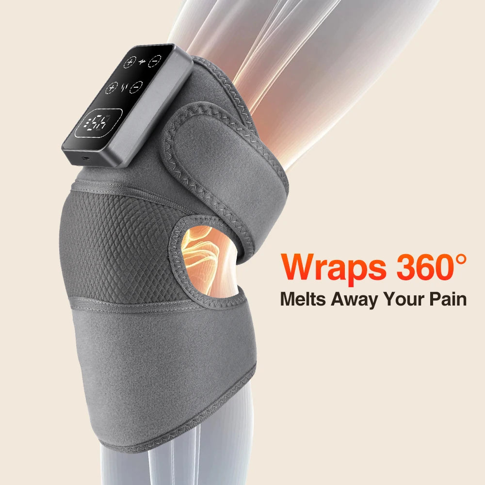 3 in 1 Heating Pad Shoulder Knee Elbow Brace for Arthritis Hot Compresss Joint Massage Strap Promote Blood Circulation Kneepad