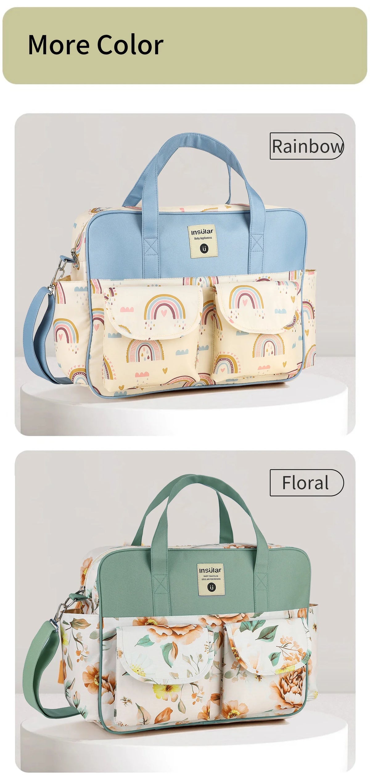 Fashion Mommy Bag Oxford Fabric Go out Cartoon Waterproof Travel Tote Multifunctional Women Handbag Shoulder Bag Large Capacity