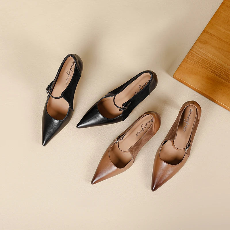 【JOCHEBED HU】Size 33-40 2023 New Soft Genuine Leather Women Heels Fashion Sexy Club Party Wedding High Heel Shoes