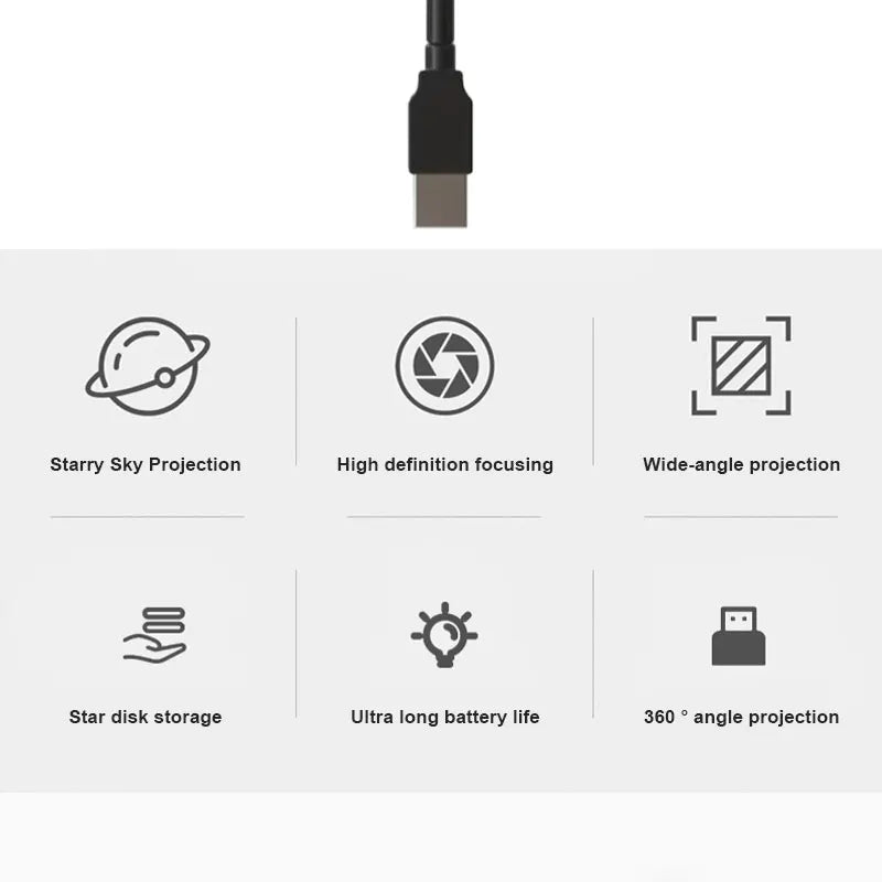 USB Ambient Light for Car Galaxy Saturn Black Hole Camping Bedroom Multiple Scenarios Focus Adjustable Universal USB Interface