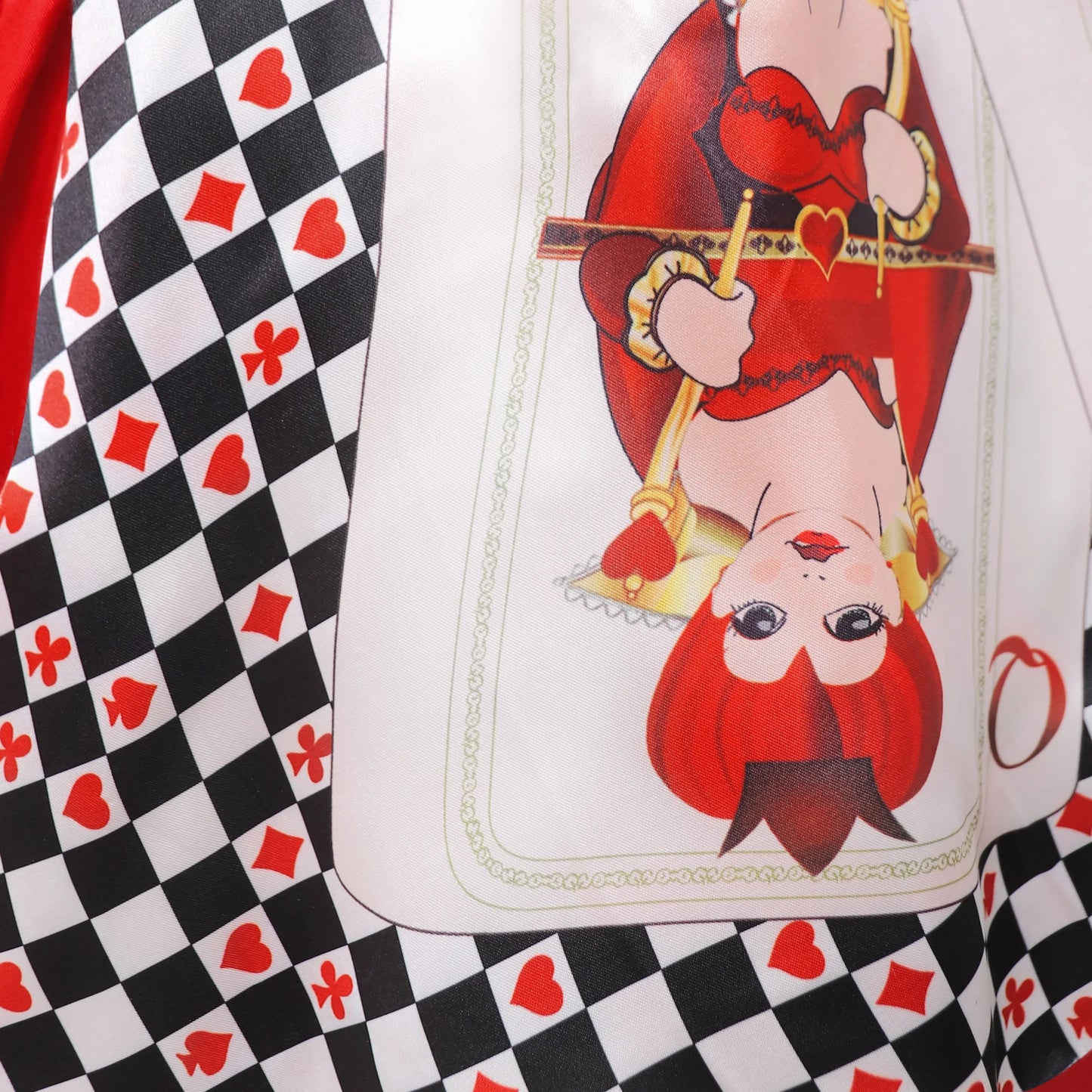 Halloween Red Queen Hearts Cosplay Girls Costume Poker Print Wonderland Birthday Party Dress Girl Stage Drama Show Kids Clothing