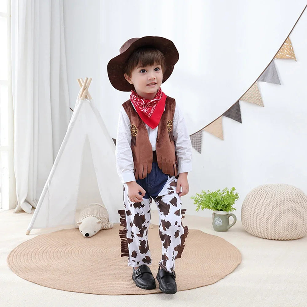 Hot Toys Fantasia Purim Halloween Costumes for Baby Toddler Kids Child Boys Cow Boy Cowboy Costume Party Fancy Dress