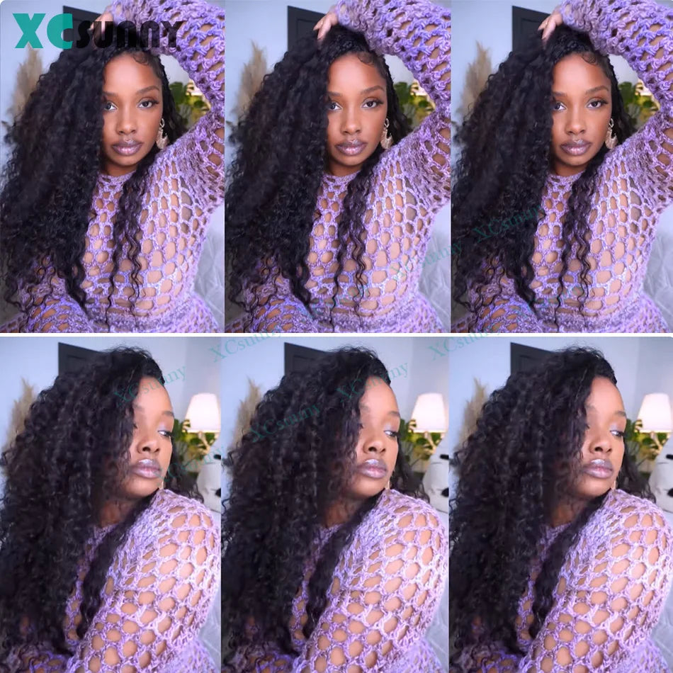 Bulk Human Hair Deep Wave For Braiding Deep Curly No Weft Double Drawn Bulk Human Hair For Boho Braids Color 30 99j Available
