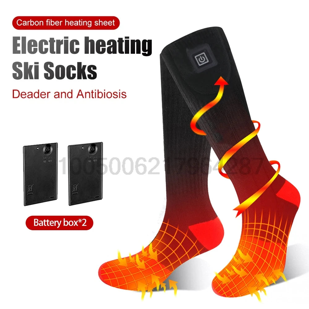 Winter Heated Socks Battery Case Thermal Socks Men's Women's Heating Foot Warmer Electric Socks Warm Sock Cycling Ski