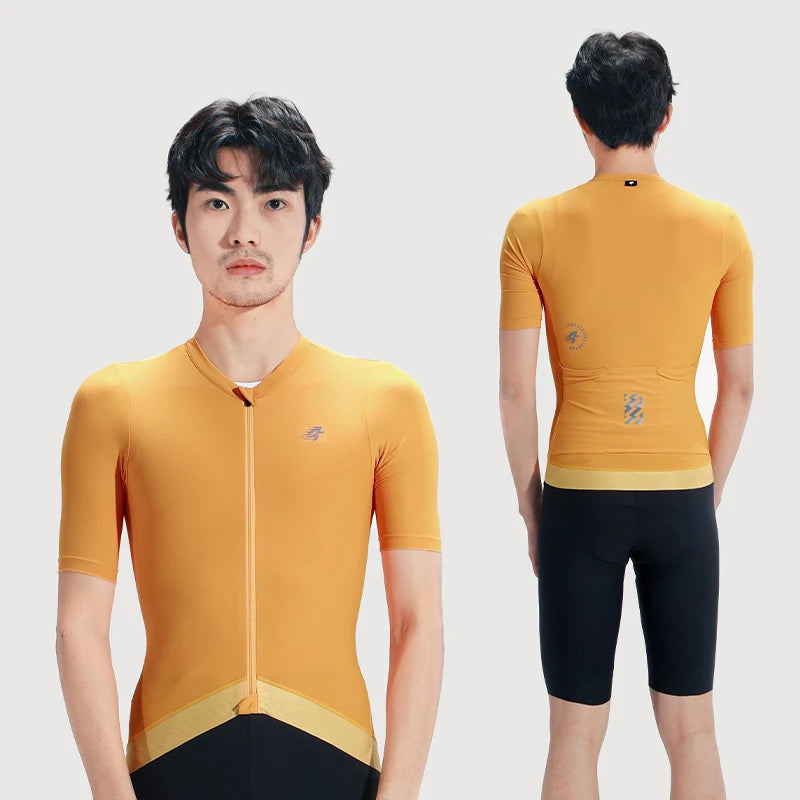 LAMEDA Cycling Jersey Man Summer Jersey MTB Anti-UV Bike Short Sleeve with 3 Pockets Men's Bicycle Riding Shirt Sports Clothing