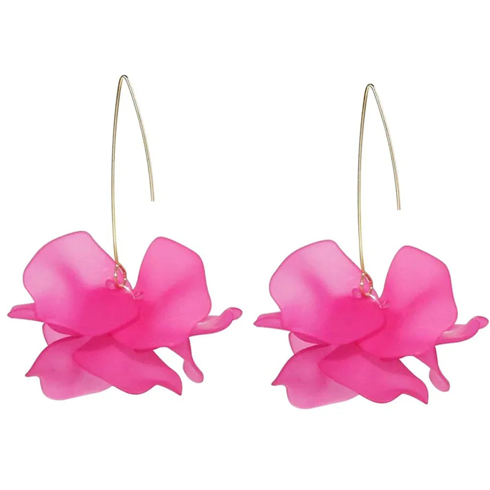 Bohemian Pink Geometric Earrings Women Summer Vacation Fashion Jewelry Classic Pendant