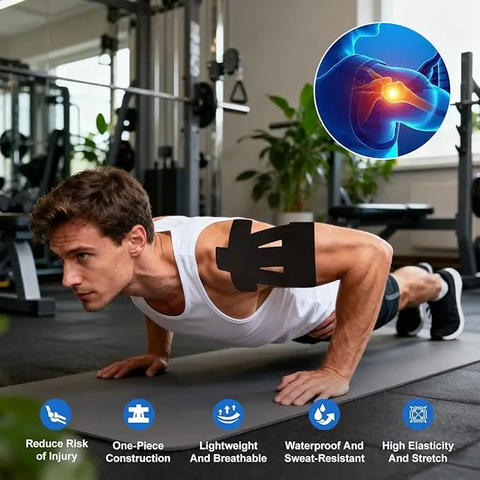 Pre Cut Shoulder Kinesiology Tape Sports Muscle Pain Relief Elastic Patch Cotton Breathable Support for Rotator Cuff Injury Gym