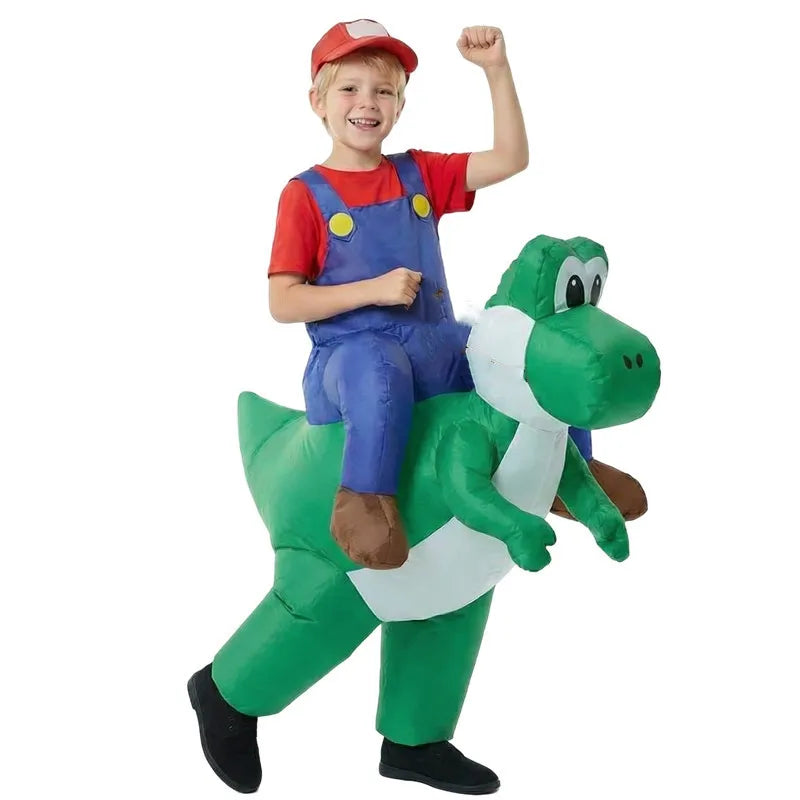Halloween Plumber Costume Dinosaur Inflatable Suit Adult Kids Party Cosplay Performance Outfit  Holiday Dance Parties & Carnival