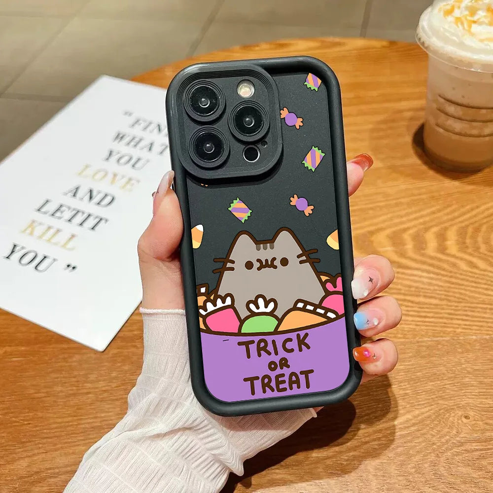 Funny Lovely Pusheen Cat Phone Case For vivo Y39 Y04 Y29 Y28 Y03 Y17s Y19s Y100 Y78 Y36 Y27 Y16 Y77 Y75 Y35 Y22s Y02 Y72 Y76 5G