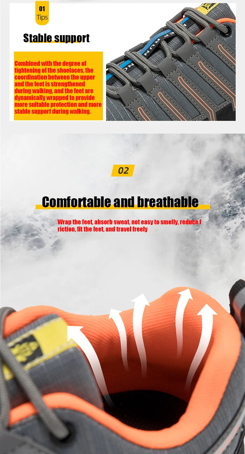 Men Shoes Men Casual Sports Shoes Outdoor Leather Hiking Travel Shoes Four Seasons Lightweight Breathable Mesh Walking Shoes
