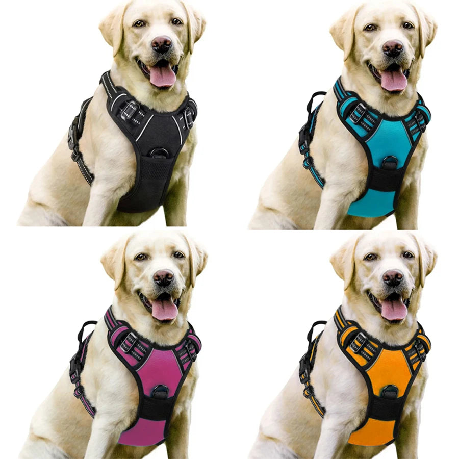 Dog Vest-Style Harness Leash, Pet Vest Leash, Four-Color Optional Nylon Material Dog Harness, Suitable for Medium and Large Dogs, Dog Harness Pet Supplies