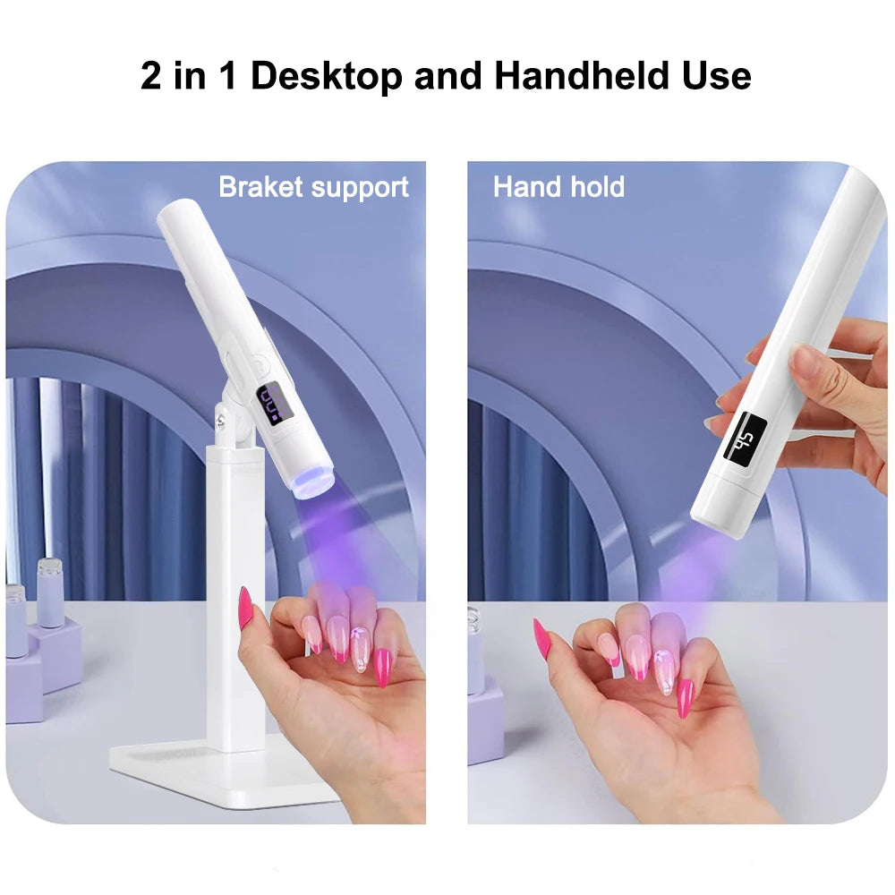UV LED Nail Lamp Nail Dryer Lamp Removable Mini Portable Nail Dryer Rechargeable Nail lamp For Gel Nails Nail Art Tools