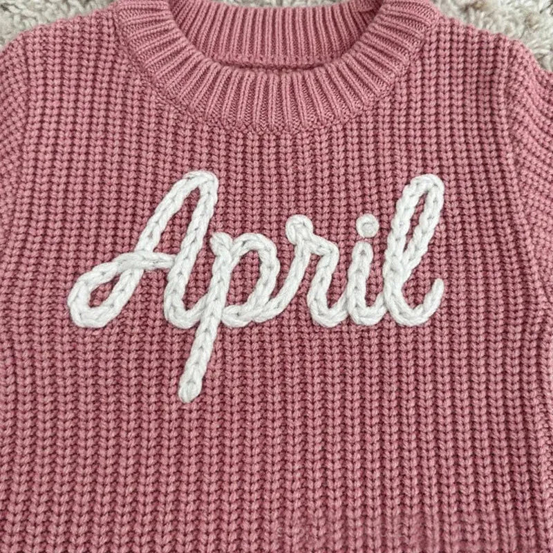 Personalized Name Baby Romper Autumn Winter Warm Knitted Sweater Jumpsuit Infant Outfit Hat Socks Set Newborn Clothes Gift