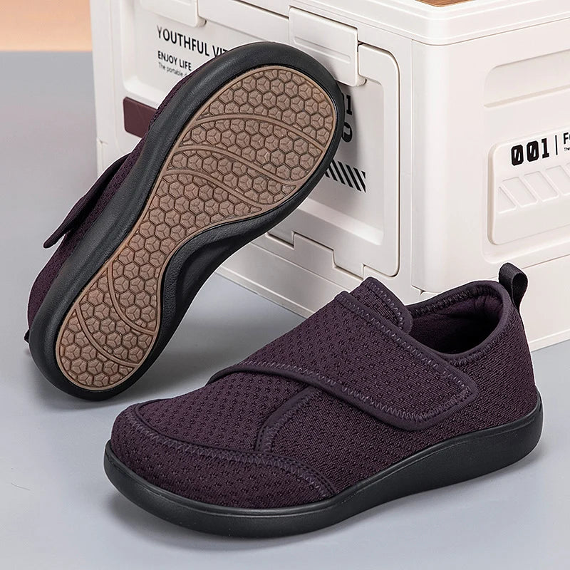 Men Women Open Shoes for Elderly Adjustable Diabetic Shoes Swollen Foot Fat Wide Hallux Valgus Bunion Orthopedics Thumb Eversion