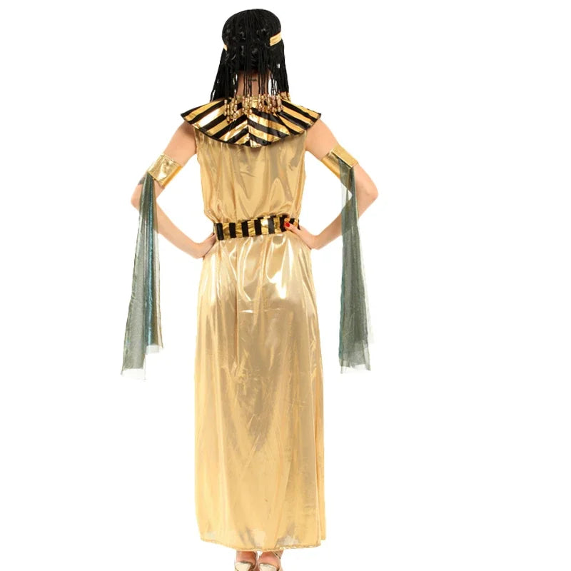 Halloween parent-child costume: Ancient Egyptian king Pharaoh goddess Cleopatra Cosplay costumes golden ancient Egyptian role-pl