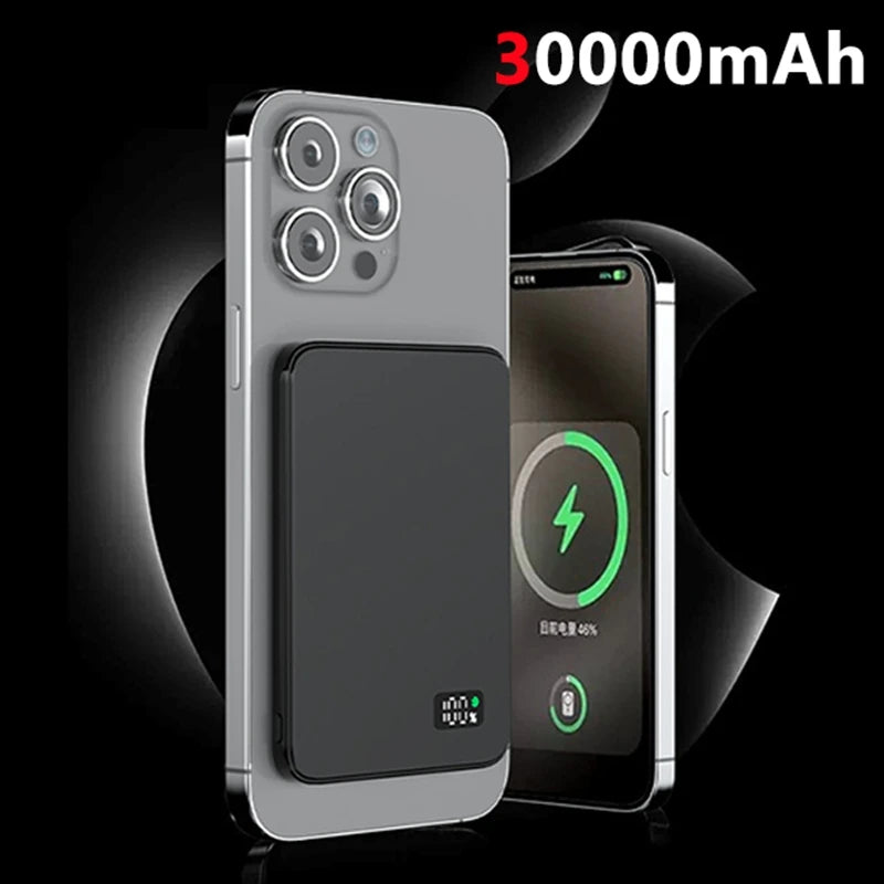 Lenovo 30000mah High-capacity Magnetic Wireless Fastcharging Powerbank Lightweight Portable For Air Travel With External Battery