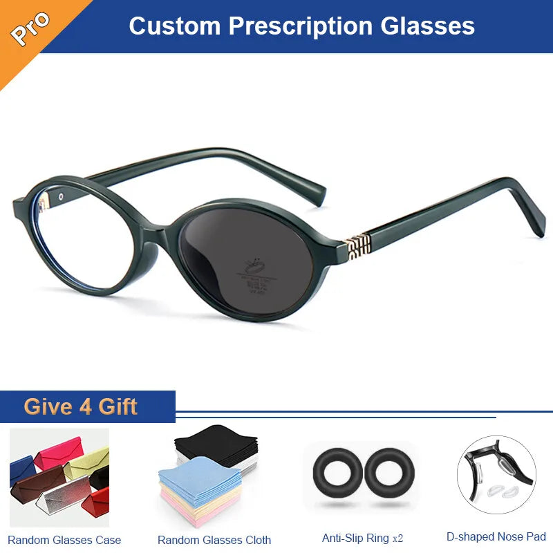 Smart Lenses Photochromic Myopia Glasses Women Oval Sunglasses Color Changing Near Sight Eyewear Optical Lenses With Recipe