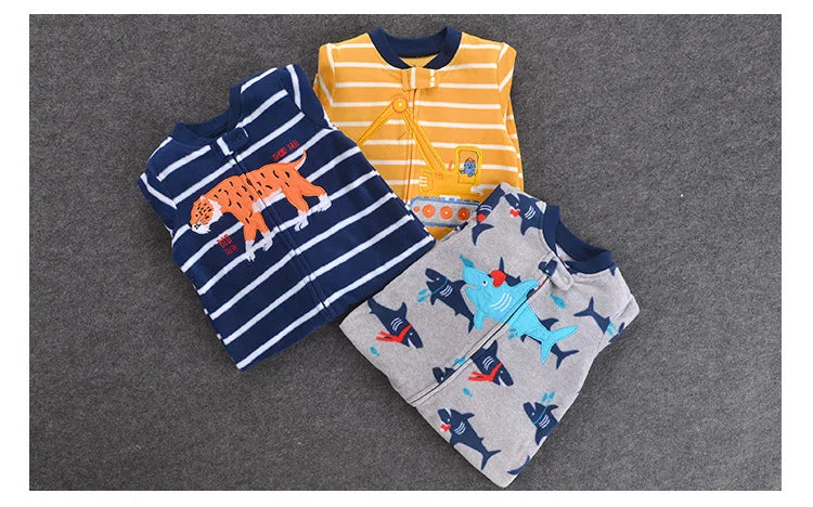 24M Toddler Baby Clothes Romper Children Fleece Outdoor Clothing Winter Warm Climbing Jumpsuit Zipper One-piece Coverall Pajamas