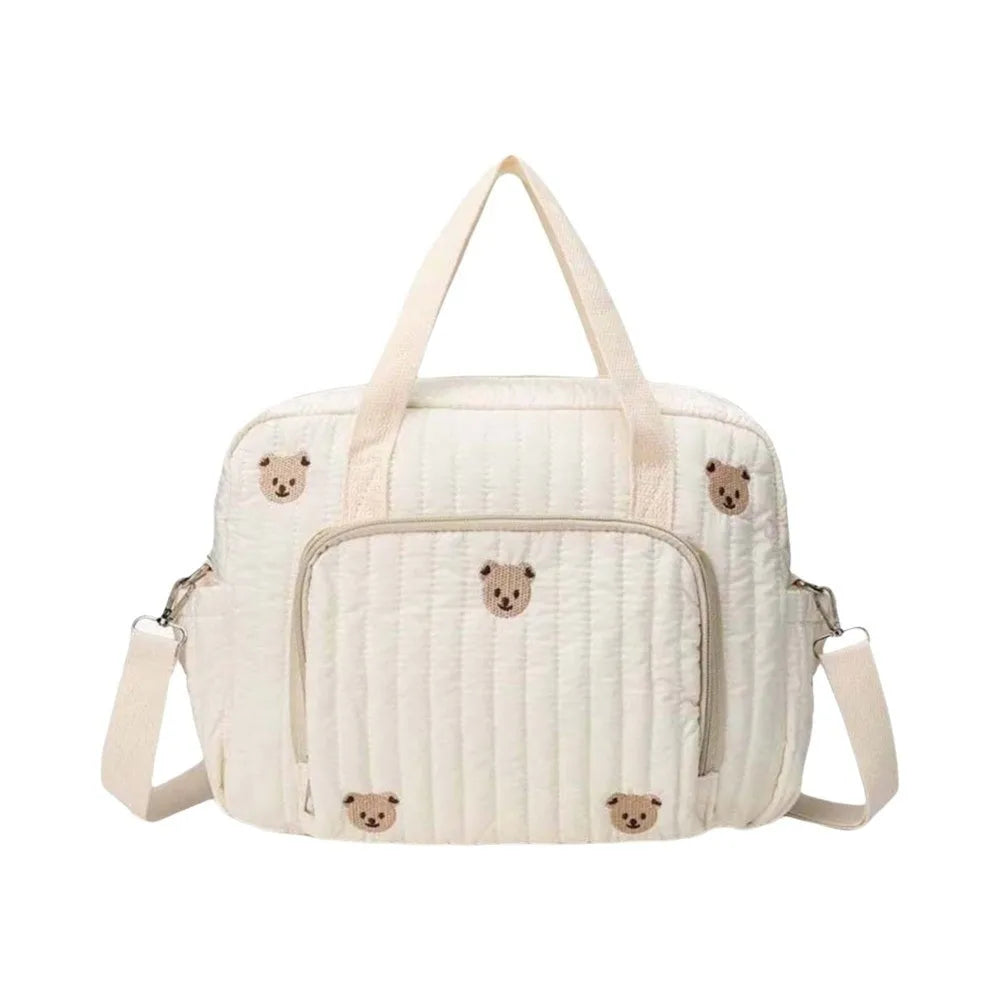 Cartoon Diaper Organizer Lightweight Large Capacity Mommy Shoulder Bag Soft-touch Foldable Stroller Hanging Pack Hospital Stay