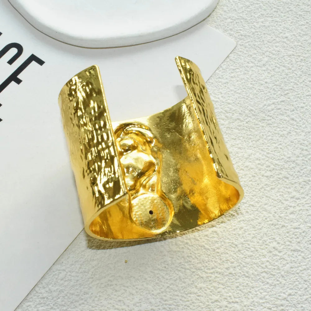 1PC Exaggerated Metal Alloy Ear Facial Cuff Bracelet for Women Fashion Jewelry Hand Open Bangle Accessory