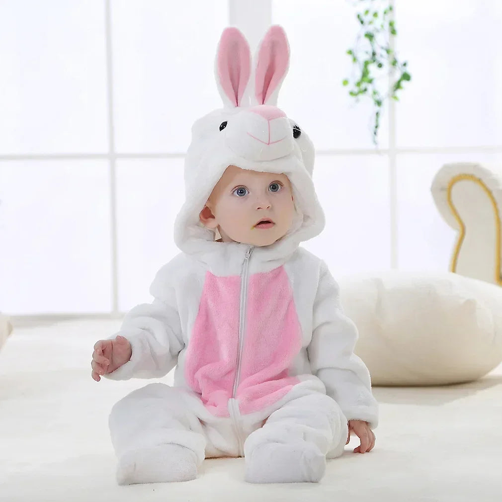 Newborn Baby Deer Animal Cartoon Romper Clothes Girls Pajamas Long Sleeve Hooded Onesies Infant Boys Costumes For Christmas