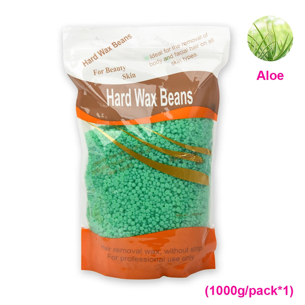 1000g Hard Wax Beans Hot Film Depilatory Wax Beads Full Body Hair Removal Wax for Wax Heater Machine Beauty Tools