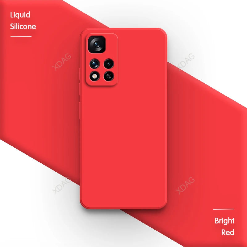 Funda Liquid Silicone Phone Case for Xiaomi Redmi Note11 Note 11 11E 11T Pro Plus 11Pro 11TPro Pro+ 11S 11SE 5G Soft Plain Cover