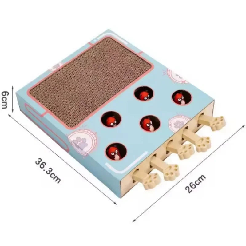 Cat Toy Whack-a-Mole Cat Scratching Board Toy Grinding Claw Rest Play Funny CatInteractive Multifunctional Cat Supplies