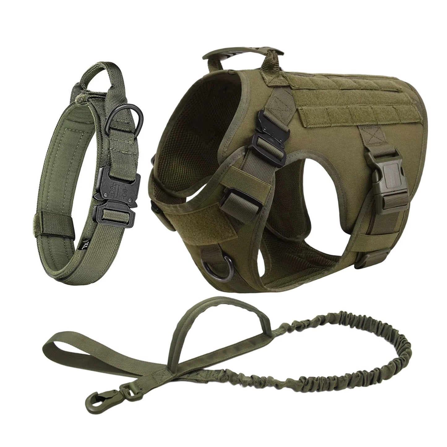 Military Dog Harness Collar Leash Molle Pouches For Medium Large Dogs Pet German Shepherd Training Walking Vest Dog Harnesses