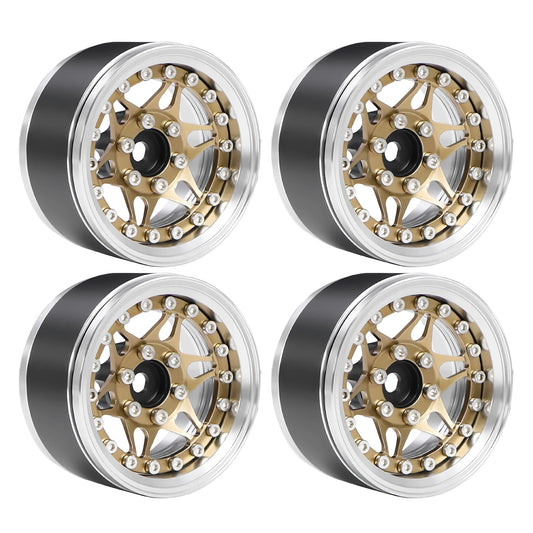 1.9" CNC Aluminum Beadlock Wheels Rim with Adjustable Offset for TRX4 TRX6 Axial SCX10 Redcat GEN8 RC4WD D90 1/10 RC Crawler