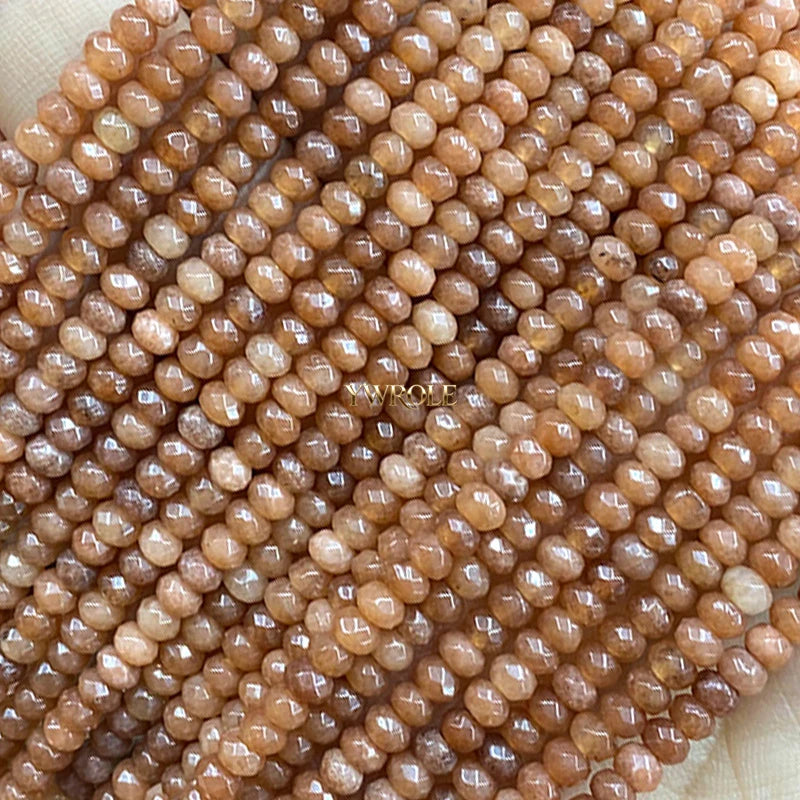 3x4mm Rondelle Faceted Natural Stone Chalcedony Tourmaline Color Loose Spacer Beads for Jewelry Making Diy Bracelet Accessories