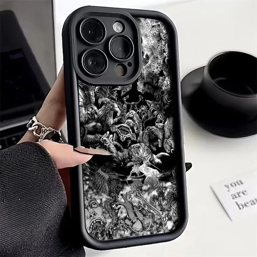 Berserk Guts Anime Phone Case for iPhone 17e 17 16e 16 15 14 13 12 11 Air Pro Max Mini XR XS X 7 8 6 6s Plus Soft TPU Back Cover
