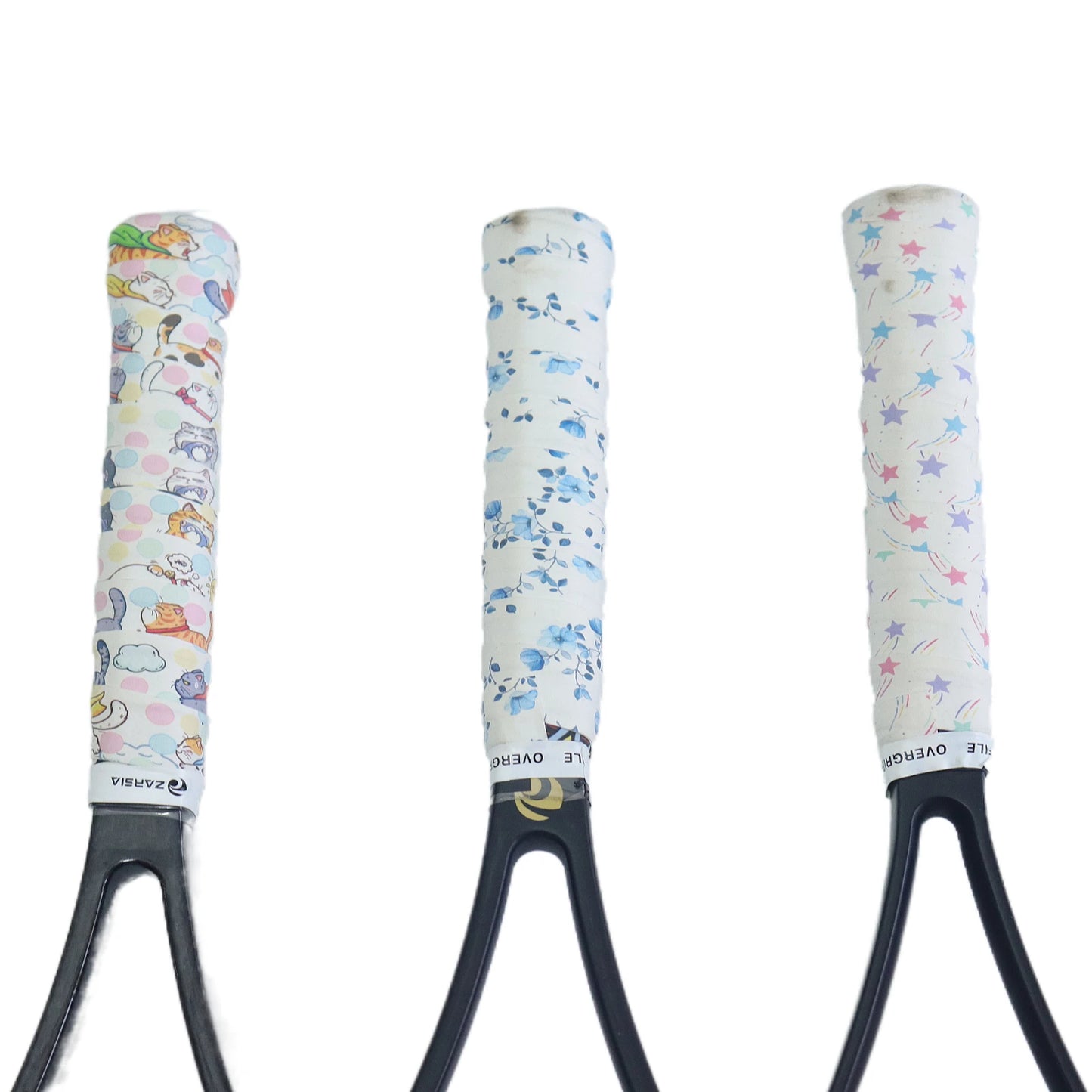 3/15/50Pcs ZARSIA NEW 2024 Embossed Sticky Tennis Overgrips,Badminton Racket Over Grip Anti-slip Cat Cartoon Sweatbands